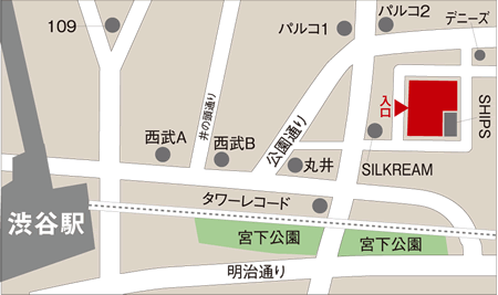 渋谷駅からキャメロットの地図